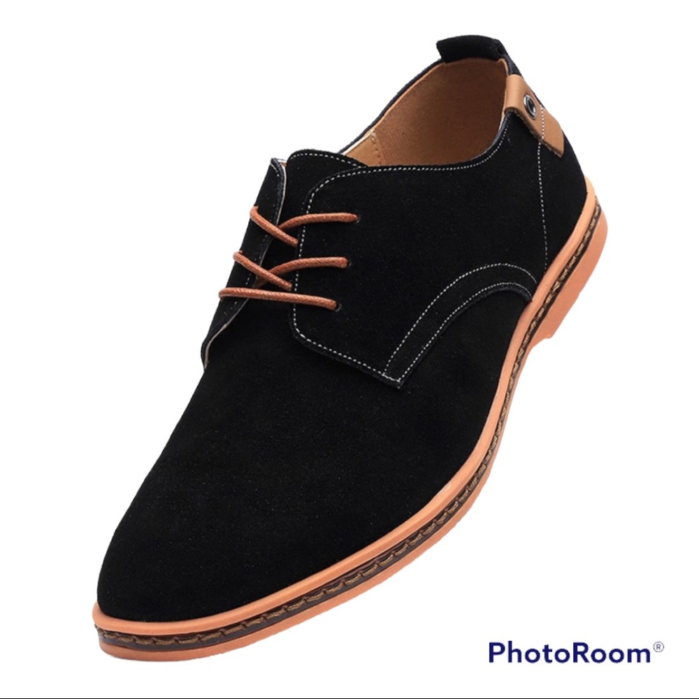 Dadawen Black Suede Oxford Loafers